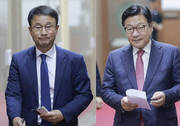 한병도 더불어민주당 원내대표(왼쪽)와 정점식 국민의힘 원내대표. (사진=연합뉴스)