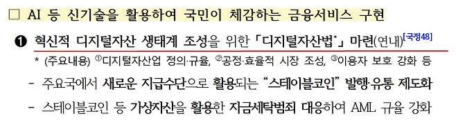 이억원 금융위원장은 15일 청와대 영빈관에서 이재명 대통령 주재로 열린 하반기 업무보고를 통해 연내에 디지털자산 입법을 완료하는 내용을 보고했다. (사진=금융위원회)