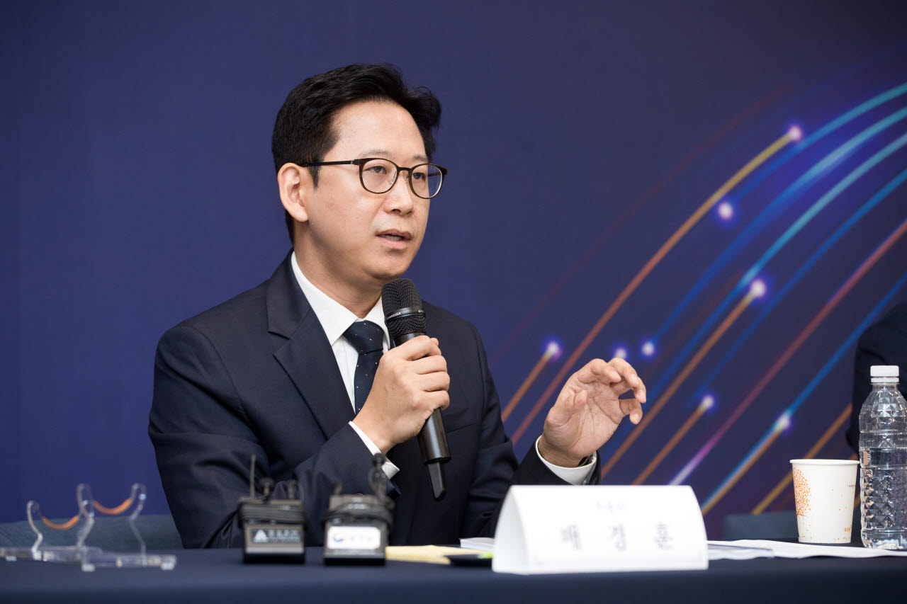 배경훈 부총리 겸 과학기술정보통신부 장관이 20일 오전 세종특별자치시 정부세종청사에서 열린 '과학기술정보통신부 기자간담회' 에서 취임 1주년 소회를 밝히고 있다. (사진=과기정통부)
