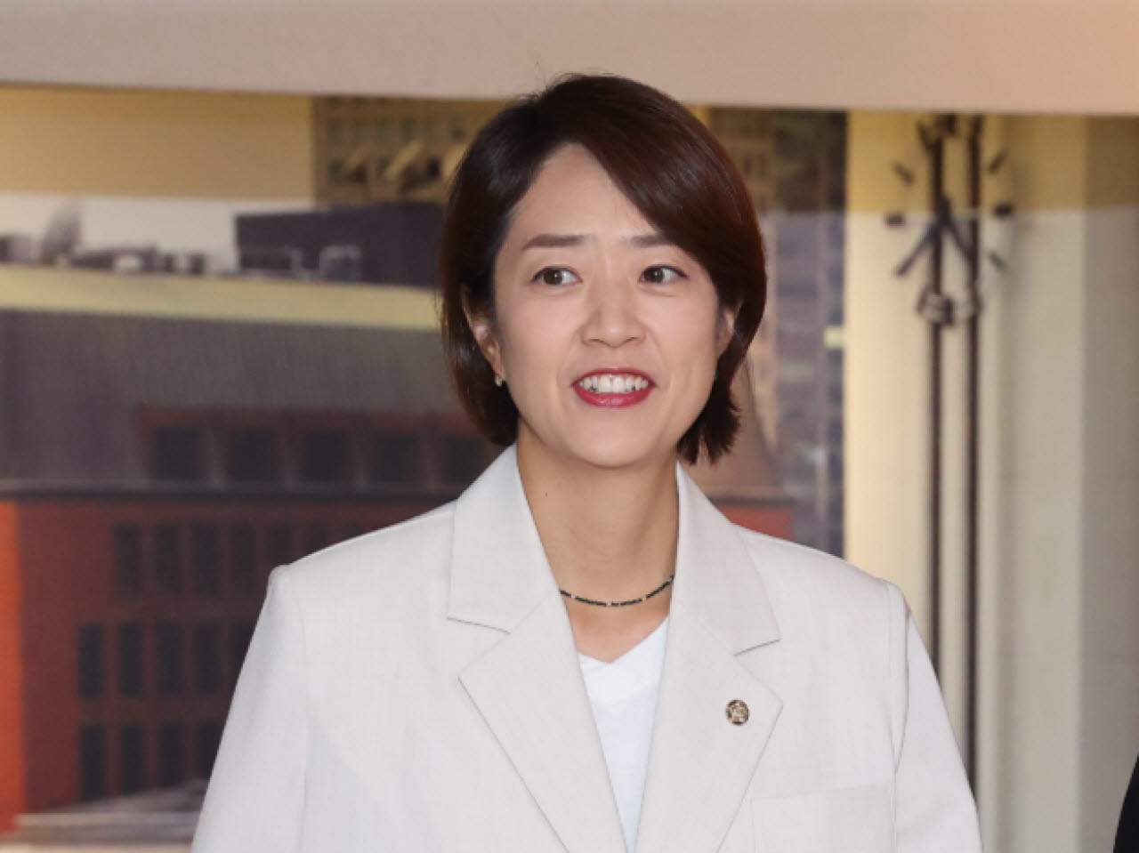 21일 서울시의회에서 열린 더불어민주당 당대표 후보자 초청 간담회에 고민정 의원이 참석하고 있다. (사진=연합뉴스)