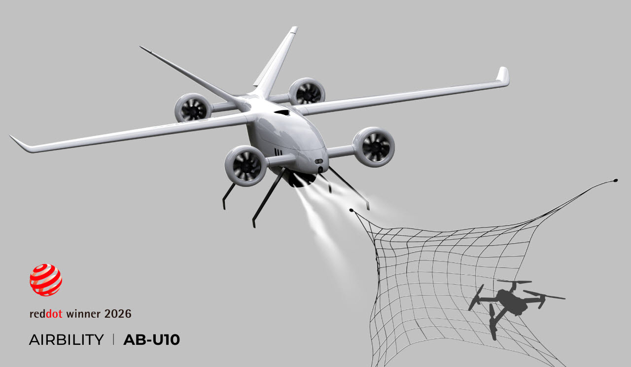 에어빌리티 10㎏급 요격형 대드론(C-UAS) 기체 ‘AB-U10’ (사진=에어빌리티)