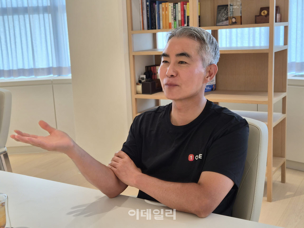 장현국 넥써쓰 대표가 지난달 30일 경기 성남시 넥써쓰 본사에서 이데일리와 인터뷰를 진행하고 있다.(사진=안유리 기자)