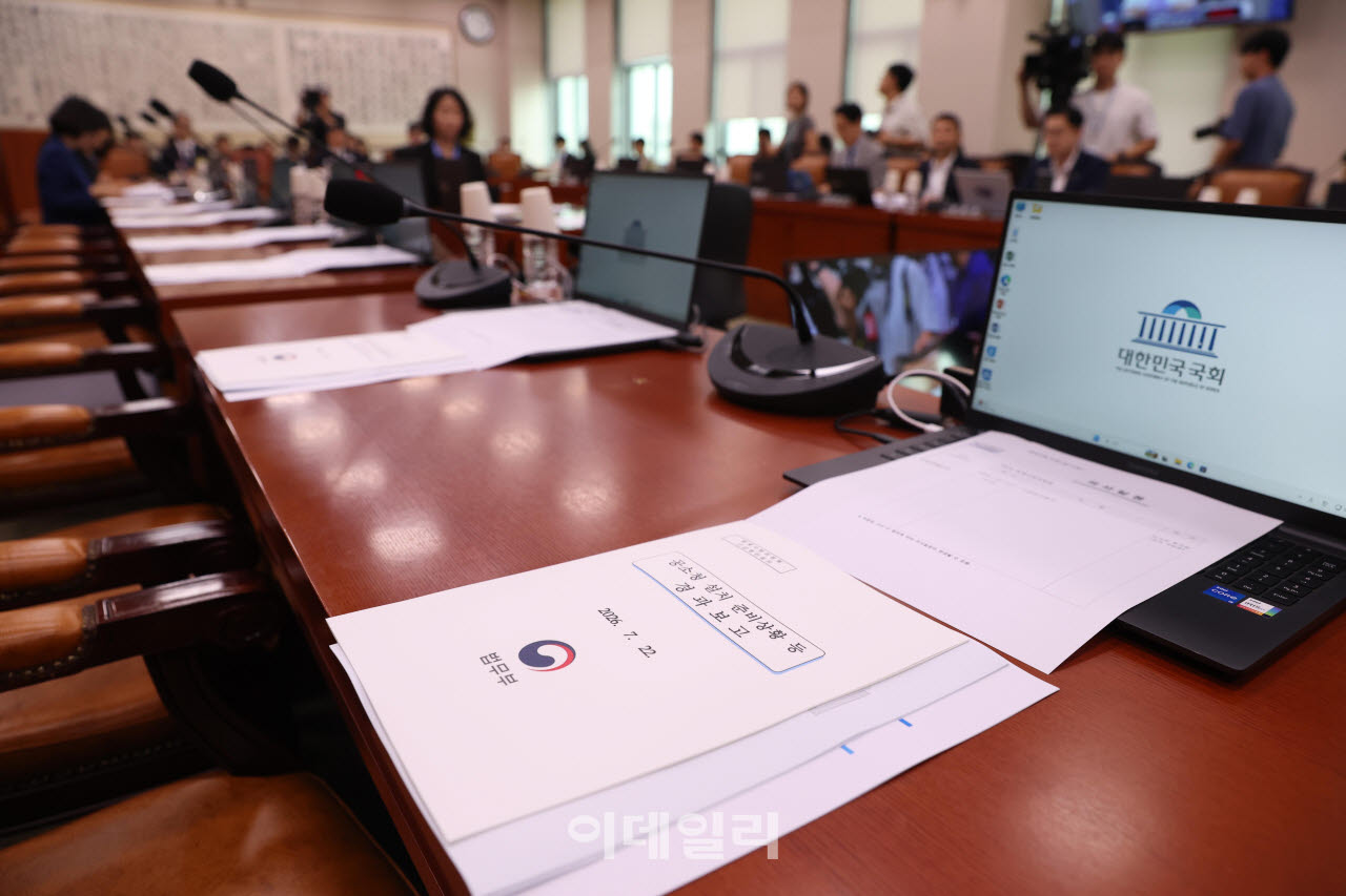 [포토]법사위 전체회의, '국민의힘 불참'