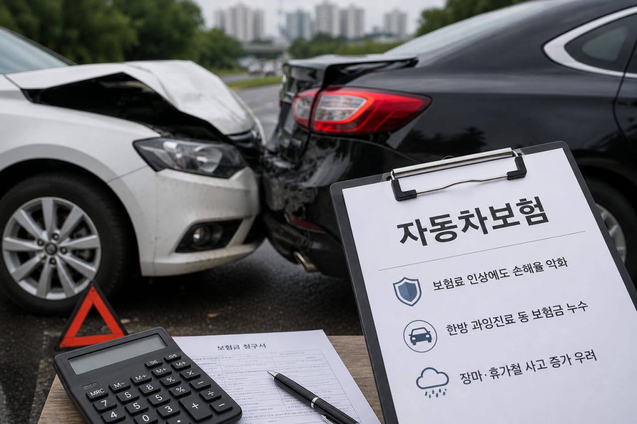 올해 자동차보험료가 인상됐지만 수년간 누적된 보험료 인하 영향과 한방 과잉진료 등으로 인해 손해율이 고공행진을 이어가고 있다.(사진=챗GPT)