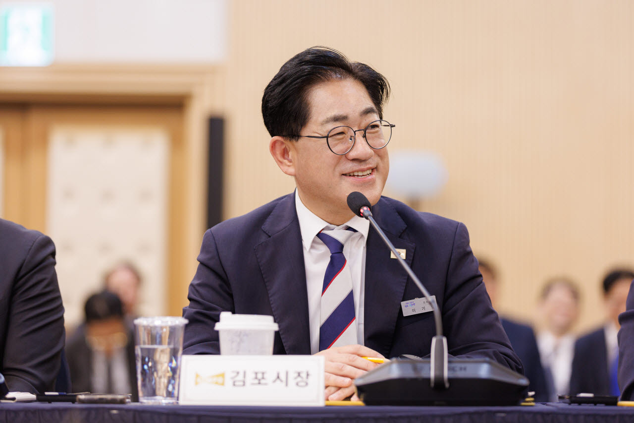 이기형 김포시장이 22일 경기도경제과학진흥원에서 열린 민선 9기 도·시·군 간담회에서 발언하고 있다. (사진 = 김포시 제공)