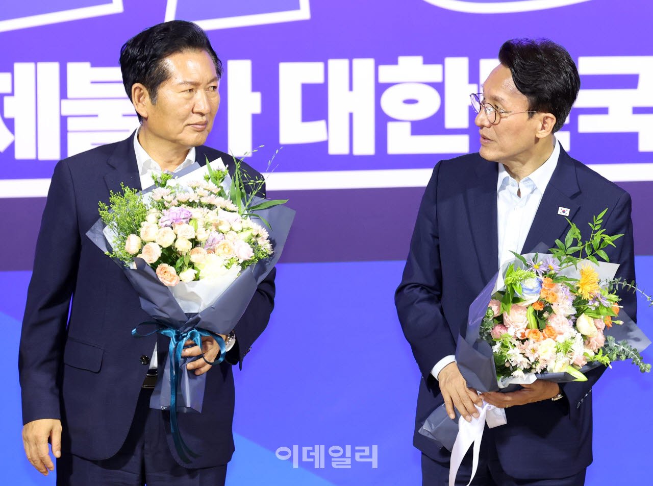 [포토]당대표 본경선에 오른 정청래-김민석