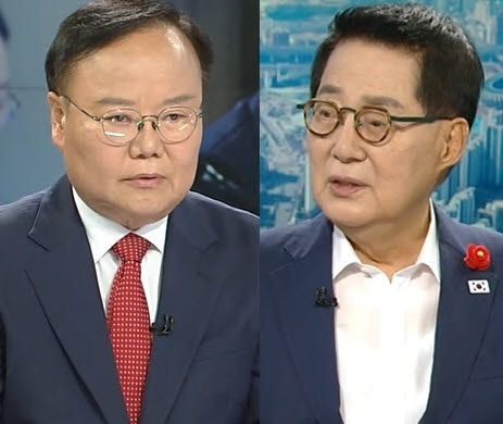 박지원 더불어민주당 의원(오른쪽), 김재원 국민의힘 최고위원.(사진=YTN 캡처)
