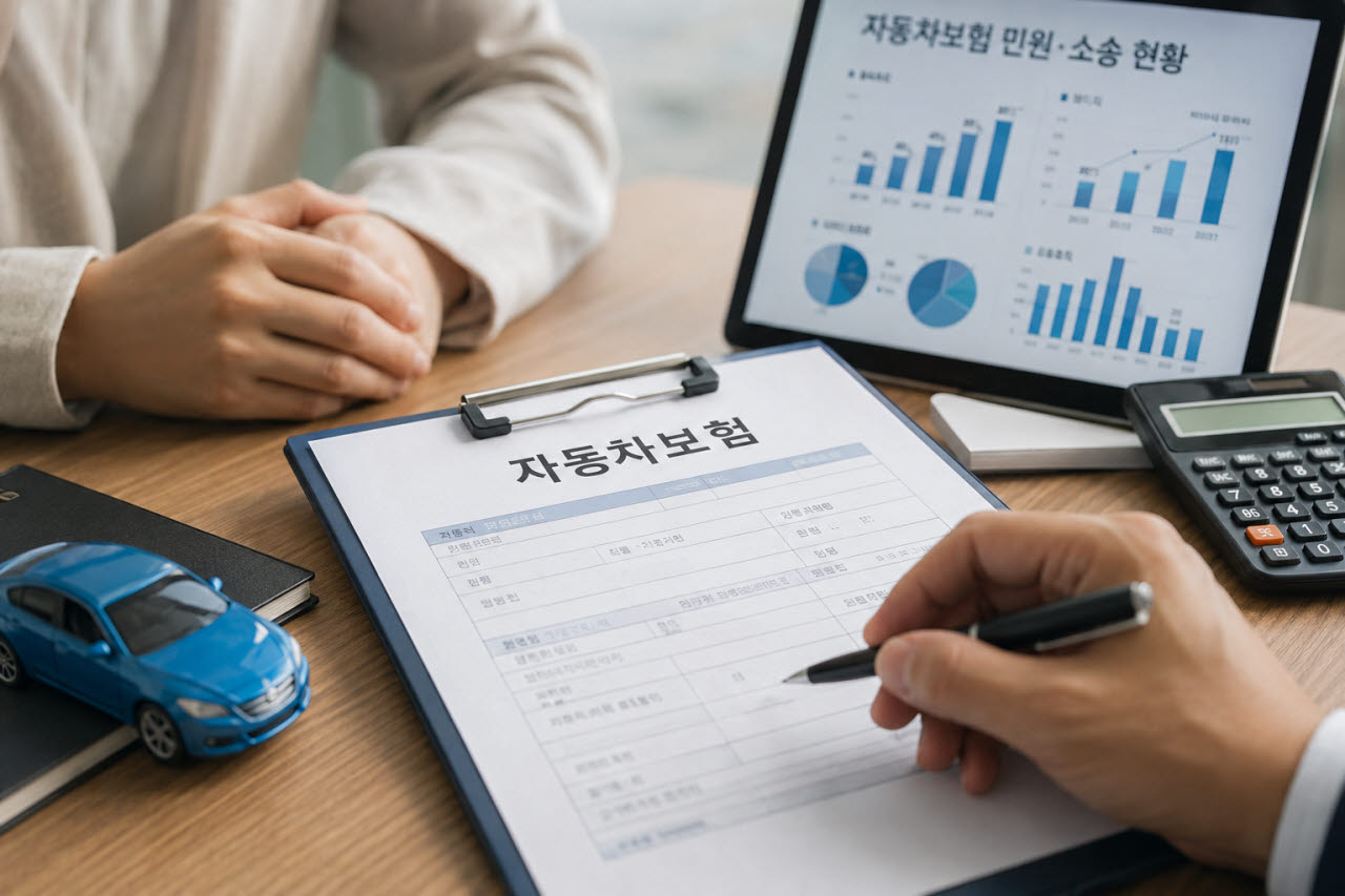 자동차보험 과실비율과 보험금 산정 등을 둘러싼 민원과 소송이 증가하면서 사회적 비용을 키울 수 있다는 분석이 나온다.(사진=챗GPT)