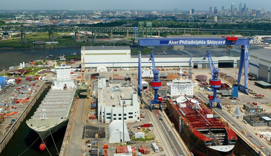 미국 필라델피아 필리 조선소 전경.(사진=한화그룹 제공)