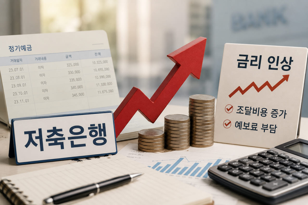 기준금리 인상과 예보료 부담으로 저축은행업계가 이중고에 시달리고 있다.(사진=챗GPT)
