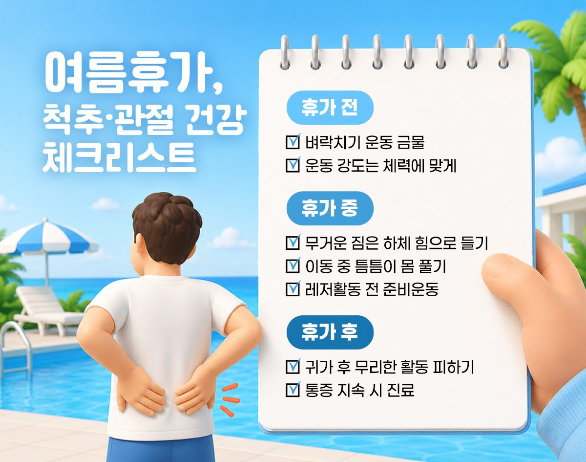 휴가 전 급격한 운동과 장시간 이동, 관절 통증 부른다