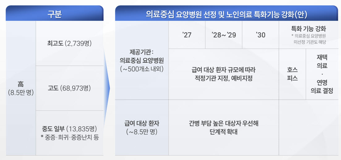 '요양병원 의료혁신 및 간병서비스 제도화 추진방향 토론회' 자료 중 요양병원 간병서비스 제도화 연차별 추진 계획(자료=보건복지부)