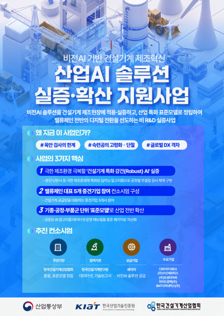 비전AI 기반 건설기계 제조 혁신을 위한 ‘산업AI 솔루션 실증·확산사업’ 포스터 (사진=한국건설기계산업협회)
