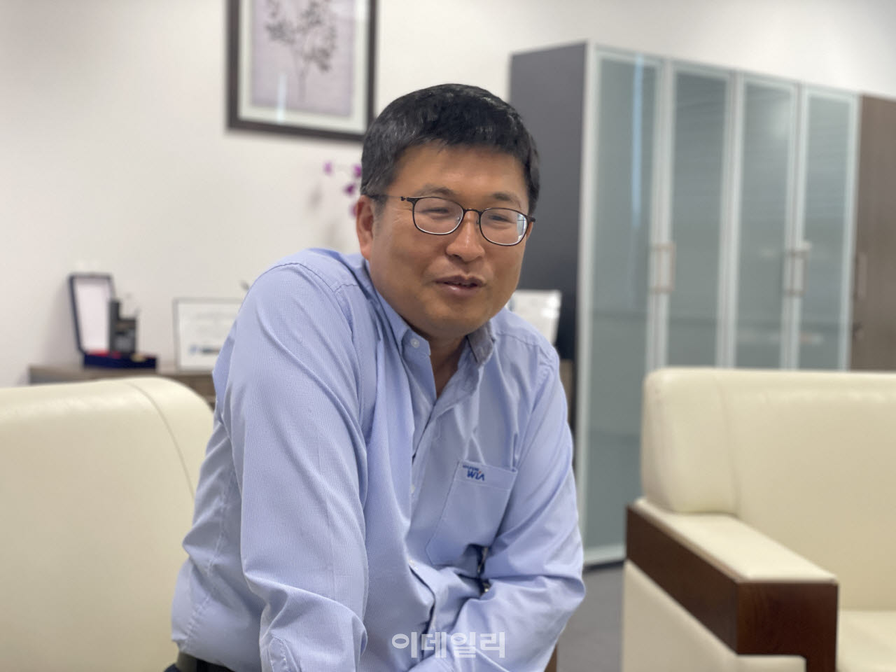 양재현 현대위아 멕시코법인장이 인터뷰하고 있다. (사진=허윤수 기자)