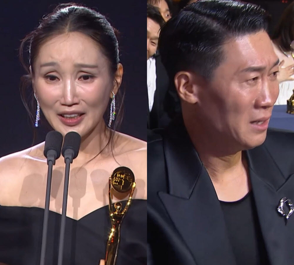 박보경, 조연상 호명에…남편 진선규 오열[청룡시리즈어워즈]