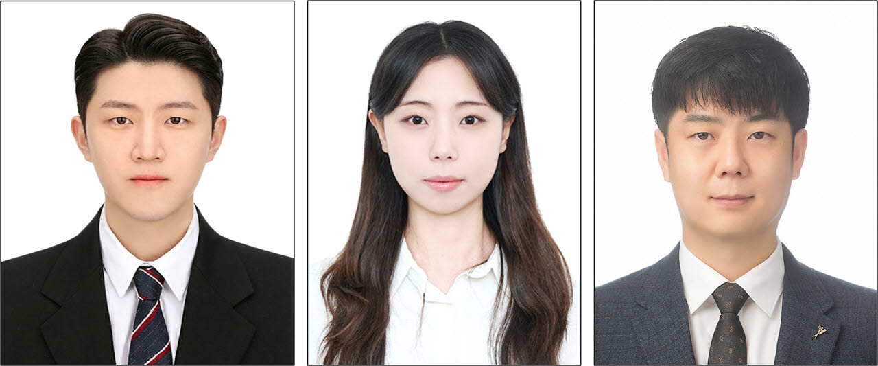 왼쪽부터 손준혁 석사연구원(1저자), 정효진 석사연구원(2저자), 안유찬 교수(교신저자).(사진=계명대)