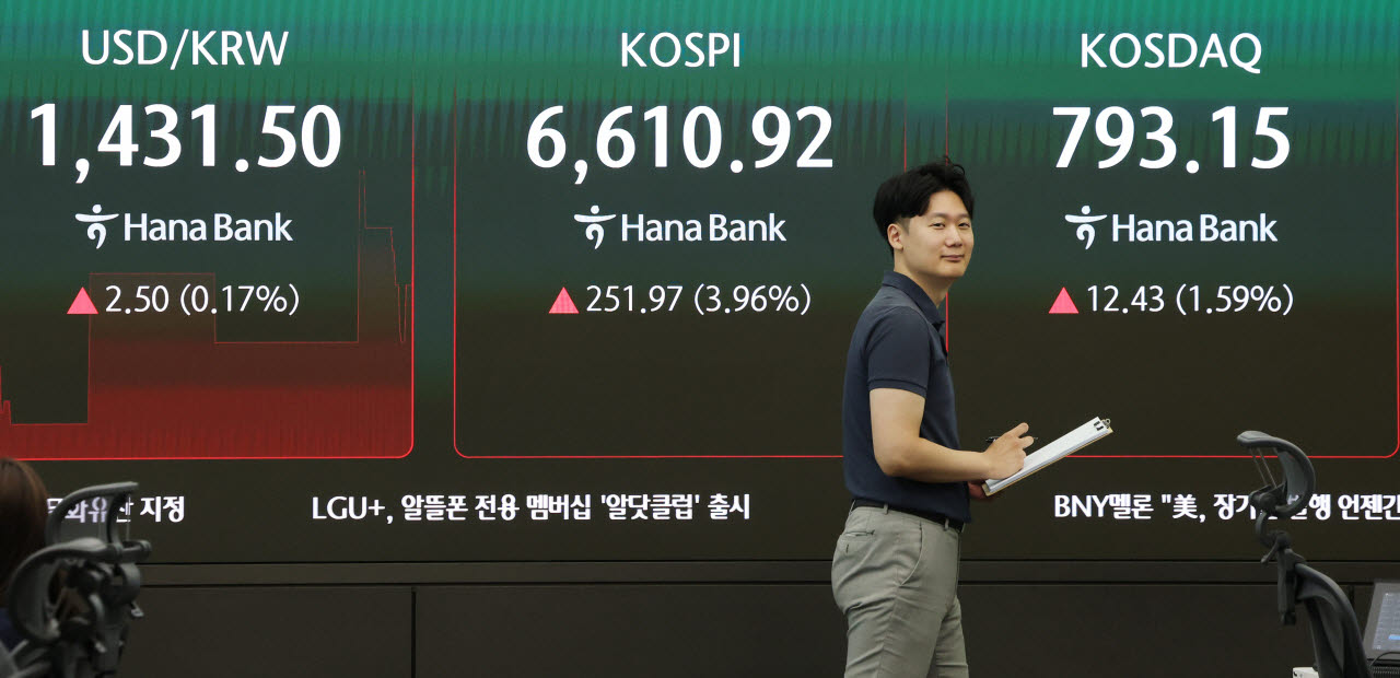 하나은행 딜링룸.(사진=연합뉴스)