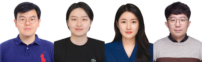 (왼쪽부터) 고려대 화공생명공학과 김동언 박사과정(제1저자), 양민정 박사과정(제1저자), 영남대 화학공학부 정유진 교수(교신저자), 고려대 화공생명공학과 백세웅 교수(교신저자) ※사진=고려대
