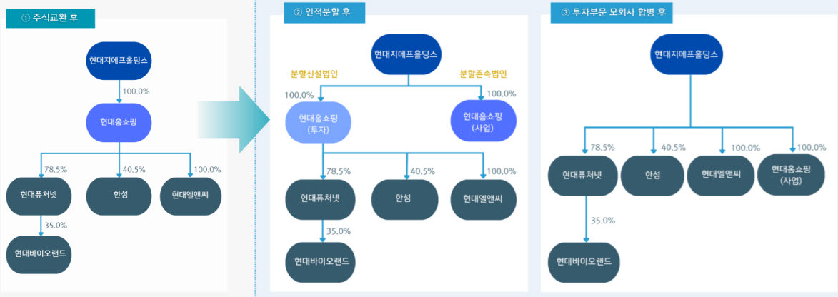 현대백화점그룹 지배구조 변화. (이미지=IBK증권)