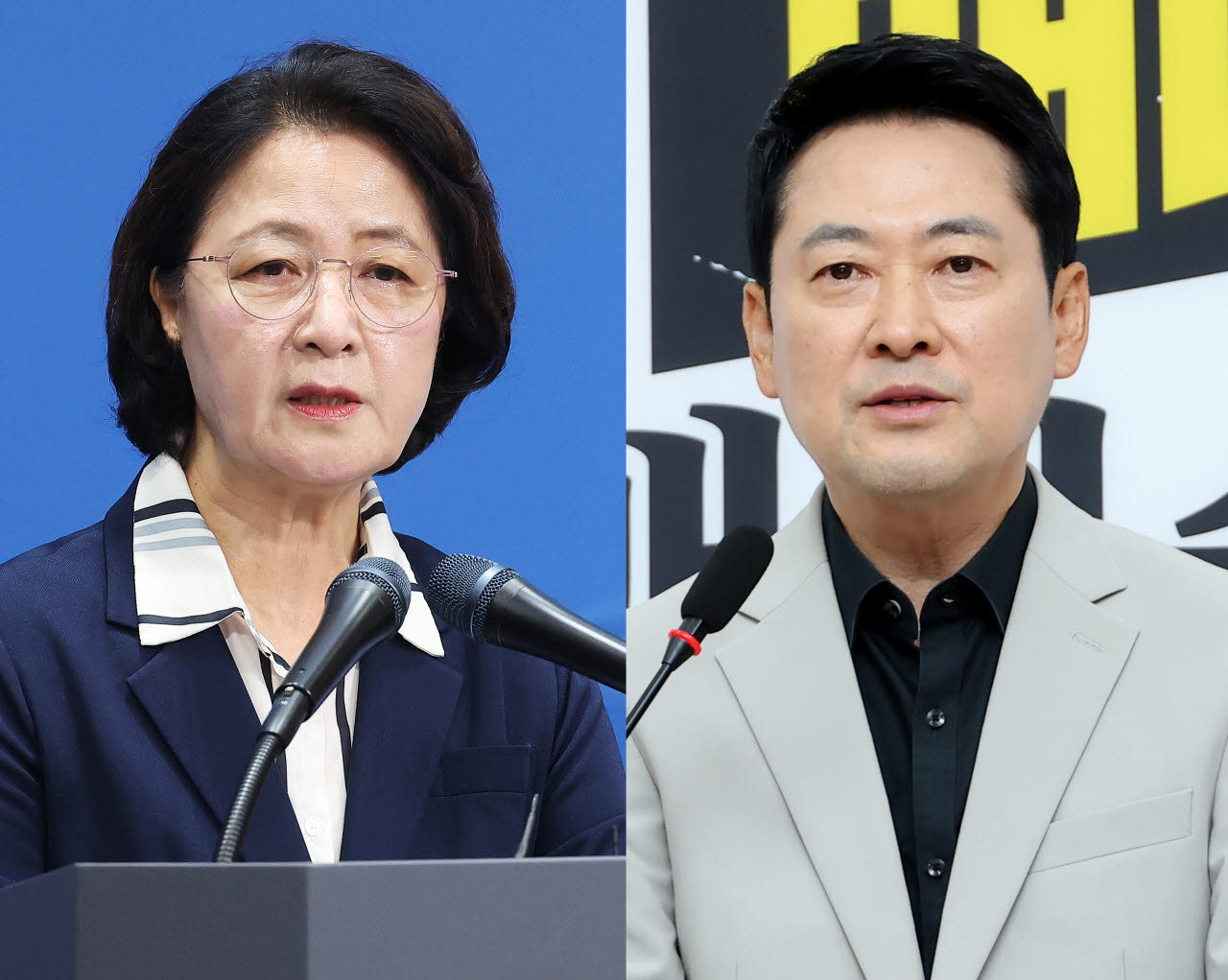 추미애 경기도지사(왼쪽), 장동혁 국민의힘 대표 (사진=연합뉴스)