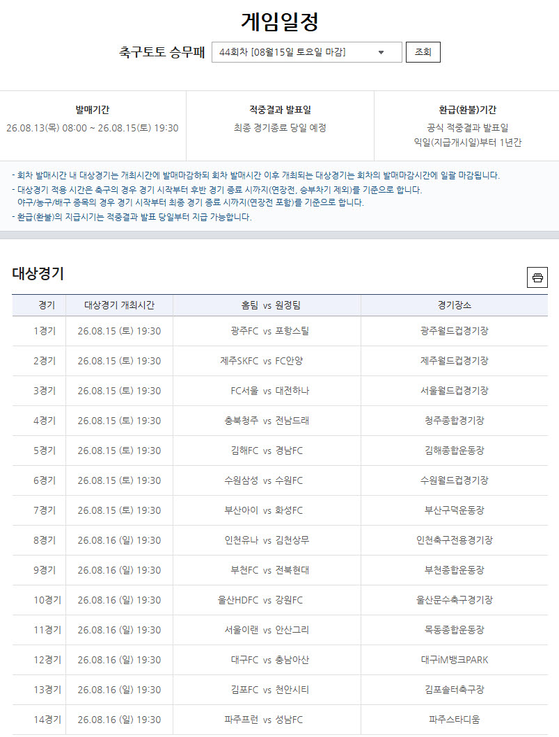 축구토토 승무패 43회차, 1등 6건 적중… 이번 회차에서만 총 적중금 99억여 원