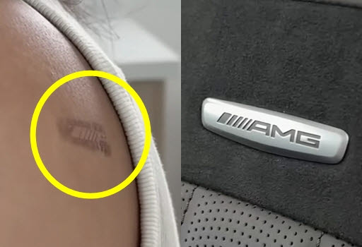 소송을 제기한 당사자 중 한명인 카리나 배스 어깨에 차량 좌석 로고와 매우 흡사한 형태의 화상 자국이 남았다. (사진=KarinaBath 인스타그램)