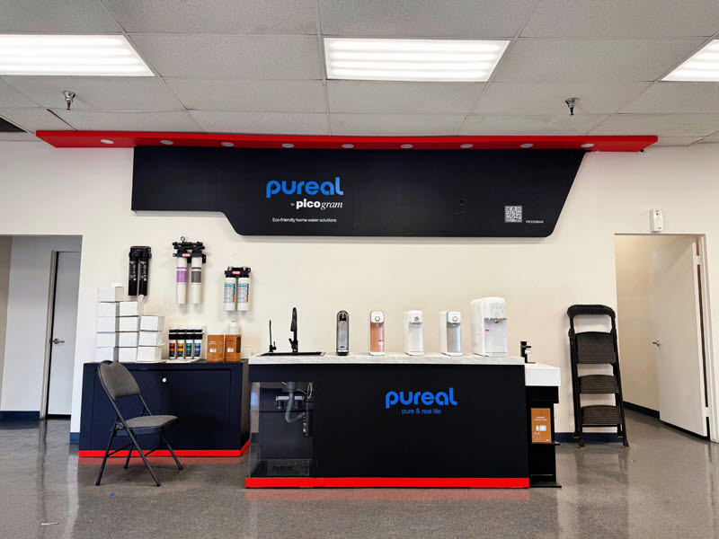 'Picogram USA' 현지 쇼룸에 전시된 'pureal' 브랜드 정수기 제품들 (사진=피코그램)