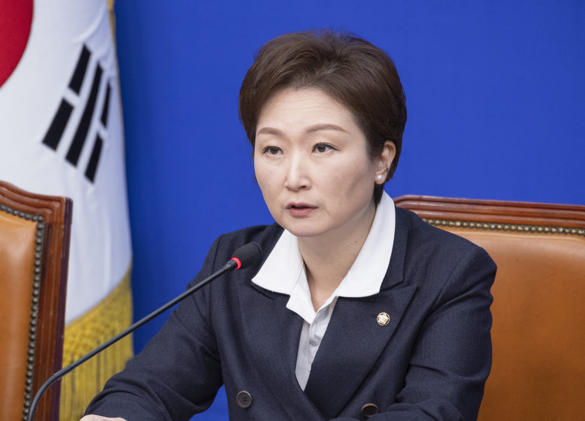 이언주 더불어민주당 최고위원이 지난 3월 16일 국회에서 열린 최고위원회의에서 발언하고 있다.(사진=연합뉴스)