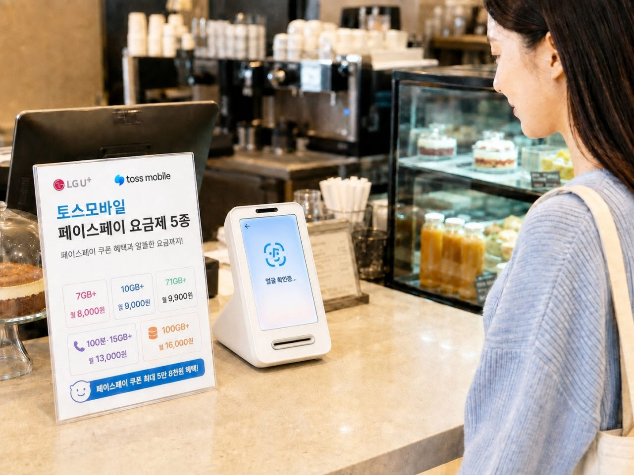 사진은 토스 페이스페이 이용 장면을 AI로 생성한 사진. LG유플러스 제공