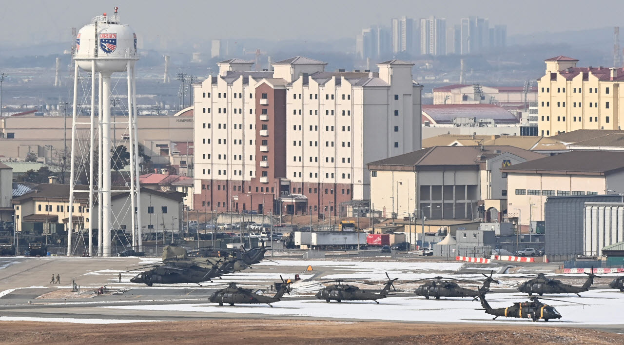 도널드 트럼프 미국 대통령이 한미 연합 군사훈련을 대폭 줄이라고 지시했다. 사진은 26일 경기 평택시 주한미군기지 캠프 험프리스 모습.(사진=뉴시스)
