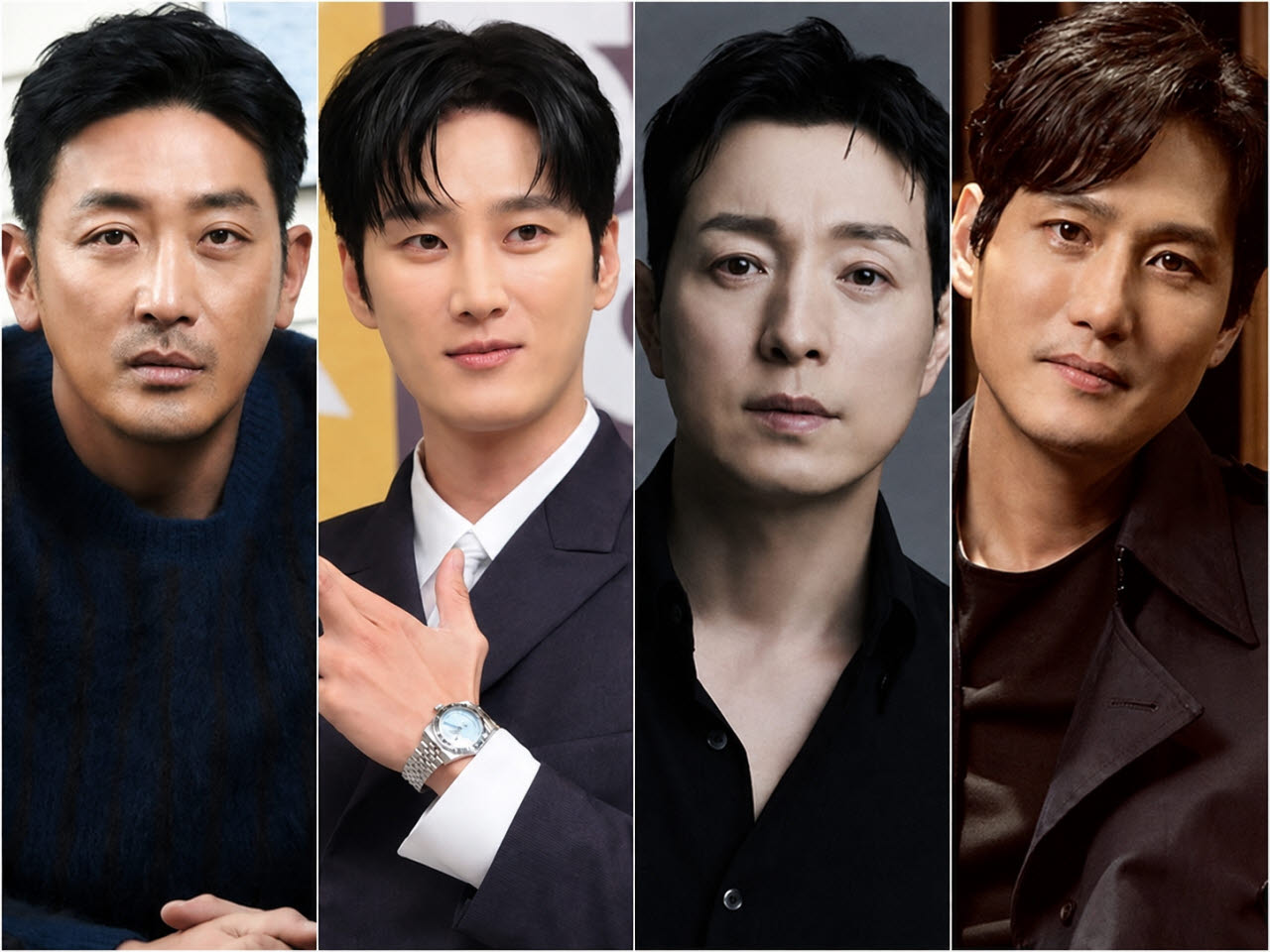 왼쪽부터 하정우, 안보현, 정성일, 박해준.(사진=각 소속사)