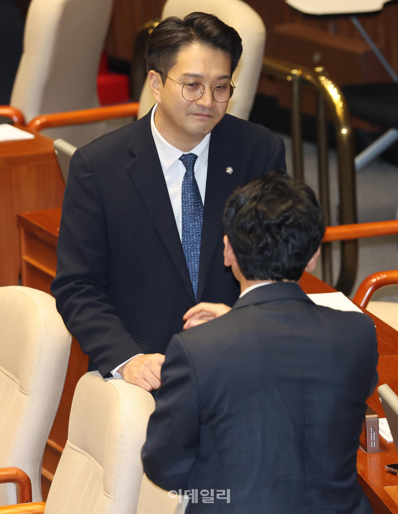 [포토]김민석, '지명직 최고위원에 전용기 의원'