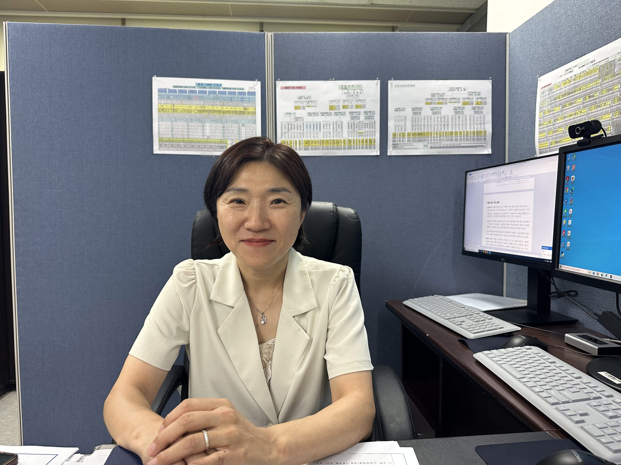 정혜심 경찰청 범죄피해자보호과장은 지난 14일 서울 중구 사무실에서 이데일리와 인터뷰하고 있다. (사진=원다연 기자)