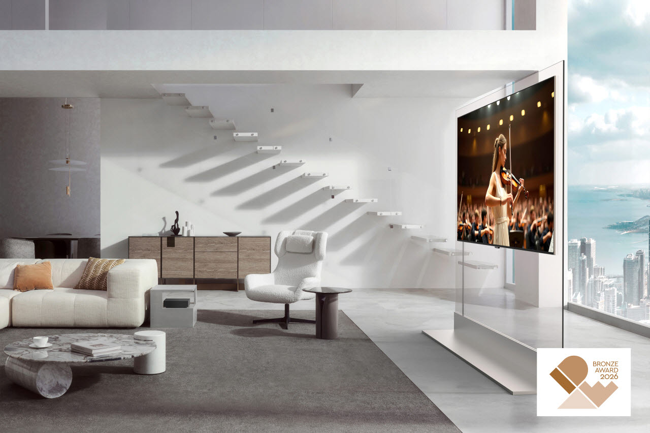 9㎜대 두께의 무선 월페이퍼 TV 'LG 시그니처 올레드 W'가 IDEA 2026에서 동상(Bronze)을 수상했다. (사진=LG전자)