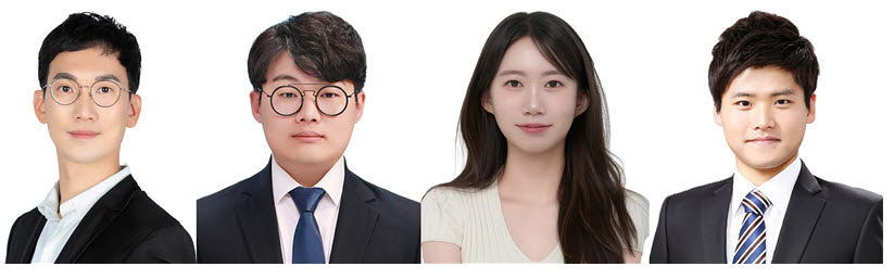 삼성전자 SAIT 임용철 박사(왼쪽부터) , 하윤후 박사, 이영민 연구원, GIST 중앙기기연구소 첨단분석센터 조용륜 박사(자료 = GIST)