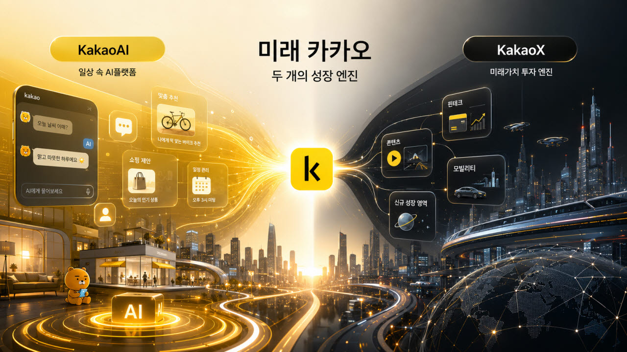 카카오 인적분할 구도 이미지(사진=챗GPT 이미지 생성)