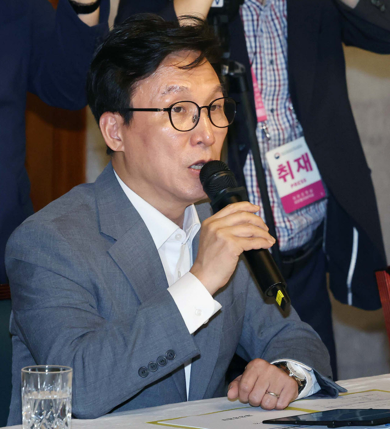 김민석 더불어민주당 대표가 23일 서울 종로구 삼청동 총리공관에서 열린 제10차 고위당정협의회에서 모두발언을 하고 있다. (사진=방인권 기자/공동취재)