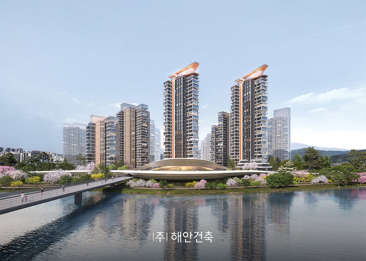 올림픽훼밀리타운 재건축 단지 조감도 (이미지=해안건축 제공)