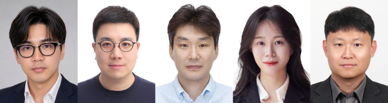 왼쪽부터 DGIST 유재석·김회준·문인규·정소현 교수와 포스텍 박상현 교수.(사진=DGIST)