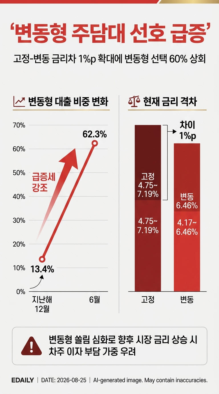 “당장 싼 게 낫죠”…고정금리 뛰자 다시 고개 든 변동형 주담대