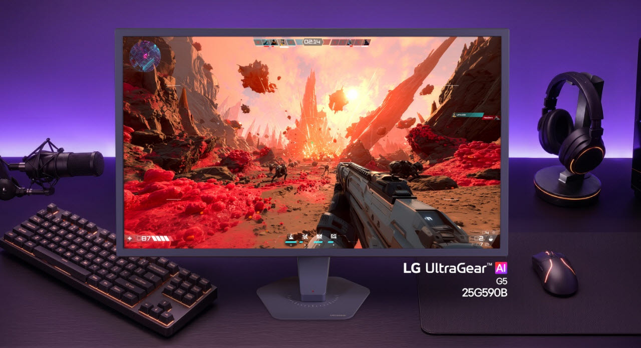 세계 최초로 1,000Hz 초고주사율과 FHD 해상도를 동시에 구현한 LG 울트라기어 게이밍 모니터 신제품(모델명: 25G590B) (사진=LG전자)
