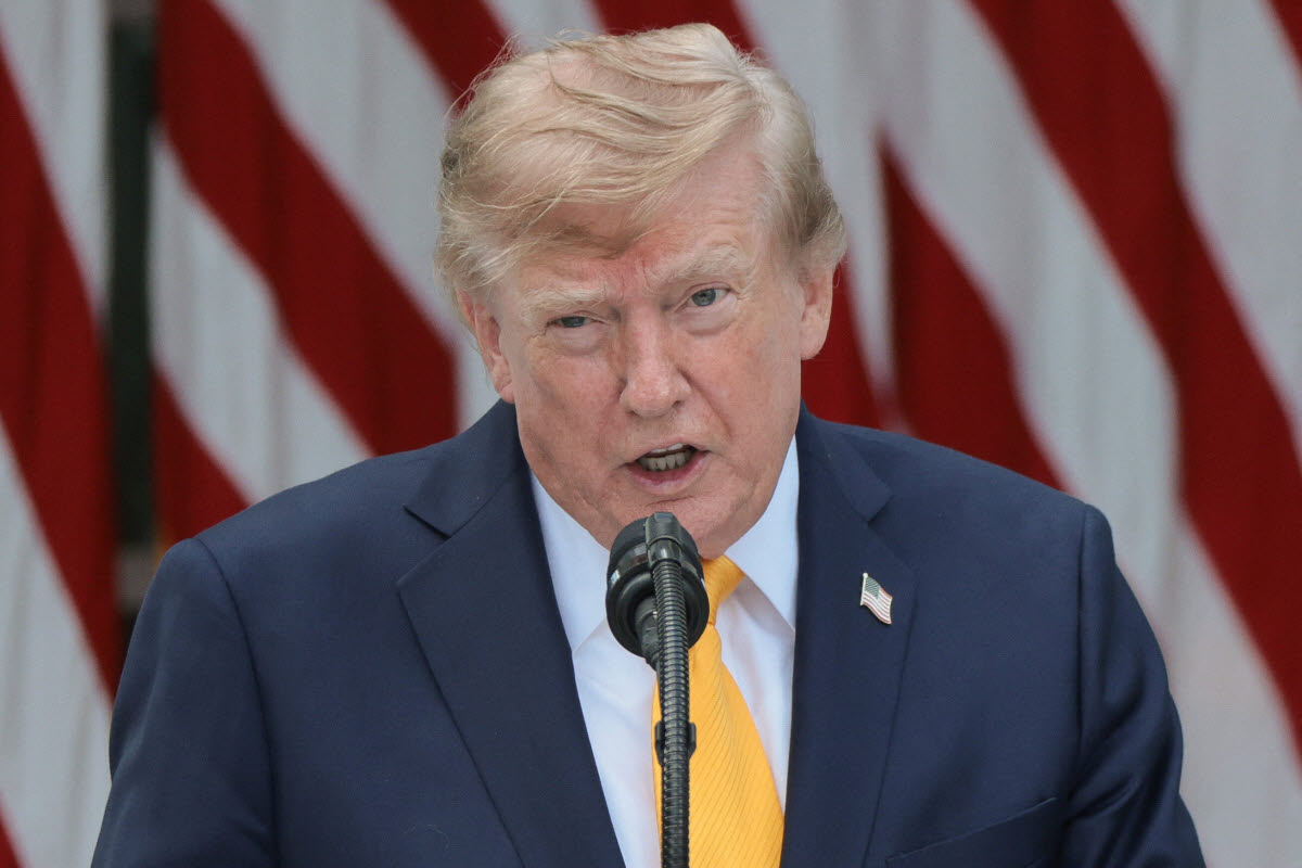 미국 워싱턴 D.C. 백악관 로즈 가든에서 도널드 트럼프 미국 대통령이 연설하고 있다. (사진=로이터)