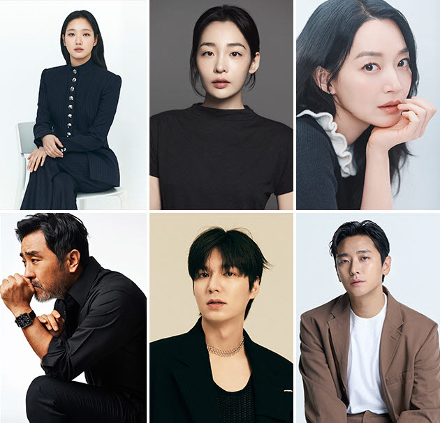 왼쪽 상단부터 시계방향으로 김고은, 김민하, 신민아, 주지훈, 이민호, 류승룡(사진=각 소속사)