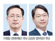 경제부총리에 이형일 법무부장관에 김승원