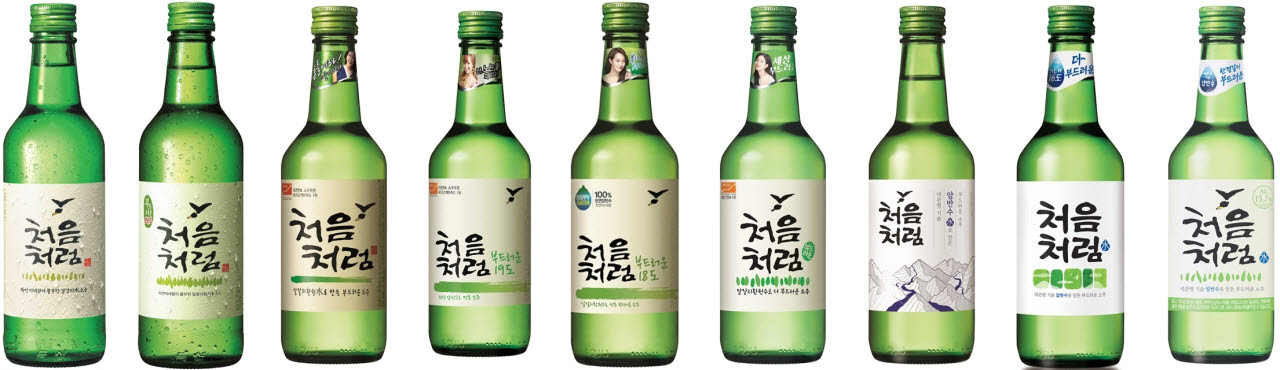롯데칠성음료의 소주 브랜드 '처음처럼'의 변천사
