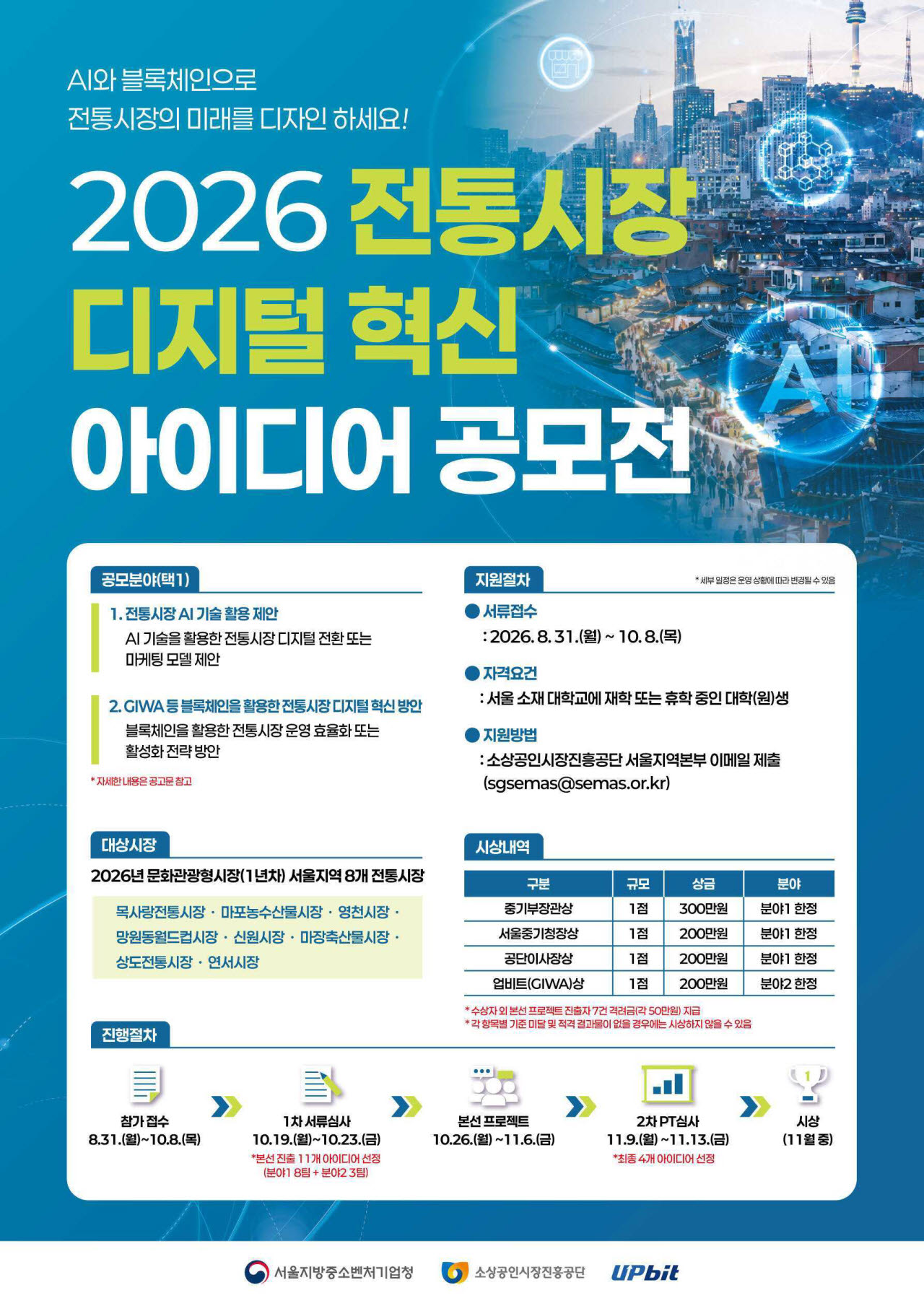 두나무, 서울중기청·소진공과 ‘전통시장 디지털혁신 아이디어 공모전’