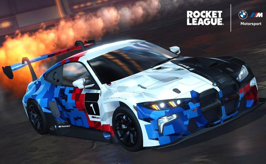 BMW M4 GT3 EVO가 글로벌 인기 게임 ‘로켓리그’에 등장한 모습. (사진=BMW)