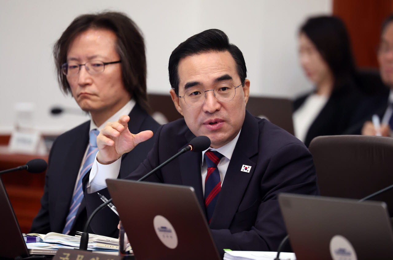 박홍근 기획예산처 장관이 1일 청와대에서 열린 이재명 대통령 주재 국무회의에서 2027년도 예산안 및 2026~2030 국가재정운용계획 보고를 하고 있다.(사진=연합뉴스)