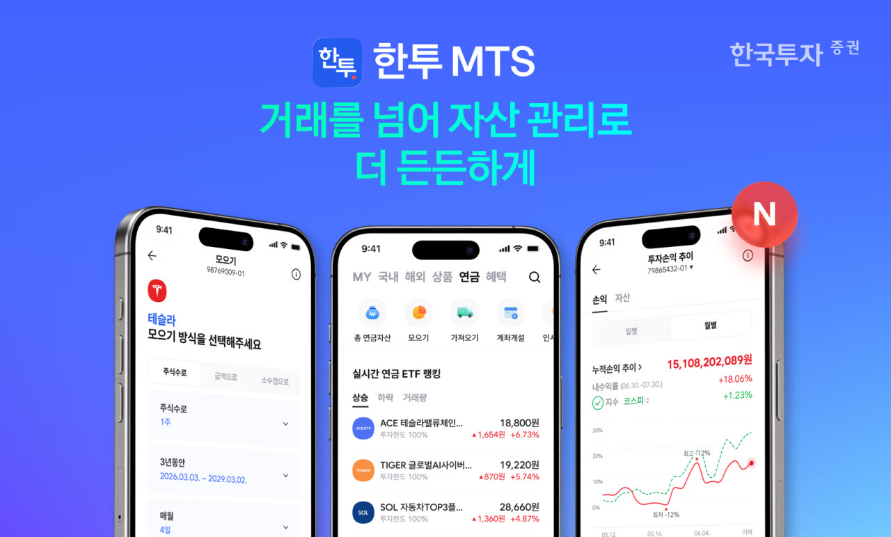 한국투자증권, MTS 연금 자산관리 기능 전면 고도화