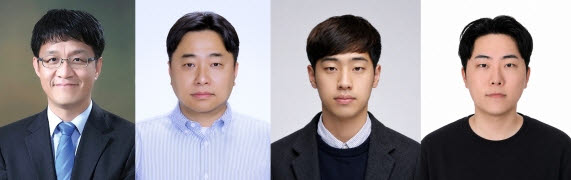왼쪽부터 최종무 교수, 유시환 교수(모바일시스템공학과), 대학원 인공지능융합학과 신호진 및 GuangxunZhao 박사과정.(사진=단국대)